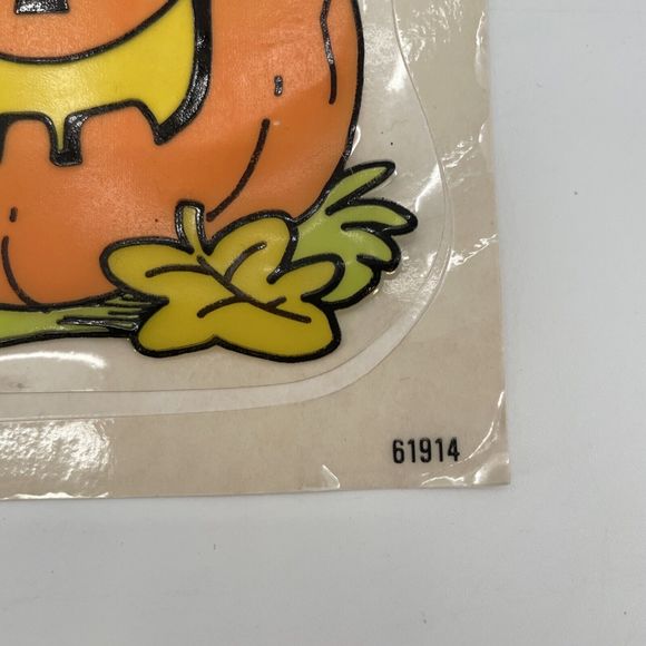 VTG Classic Clings Halloween Window Decorations Frankenstein Jack O Lantern 1989 - Picture 9 of 11